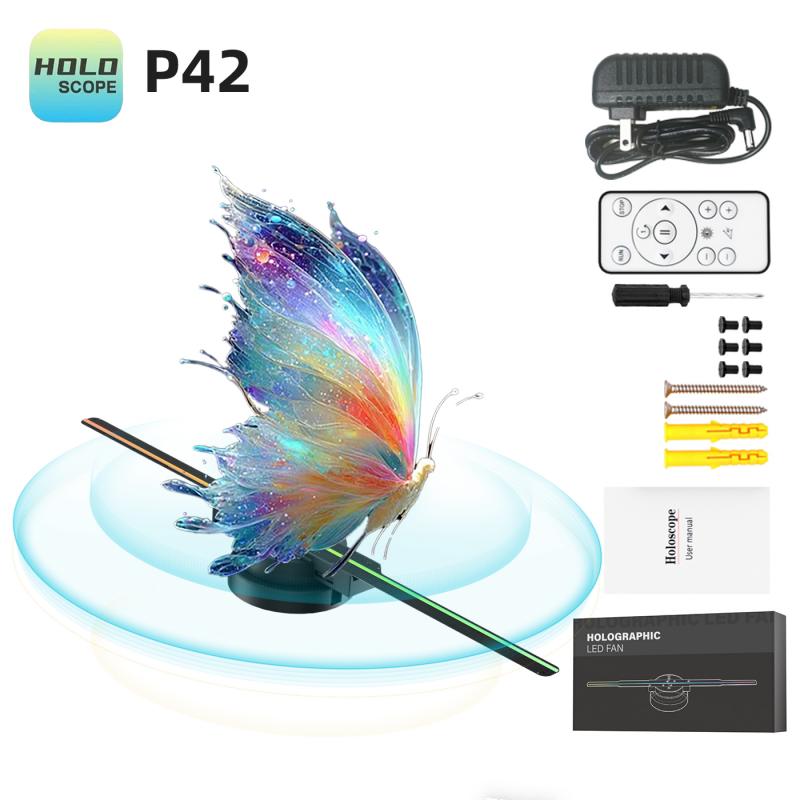 LED holographic fan screen floating 3D hologram for events and exhibitions